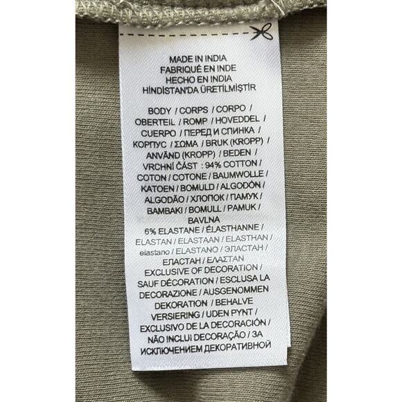 Lauren Ralph Lauren Women's Sz L Lace-Trim V-neck Stretch Cotton Top Green NWT - Picture 6 of 11